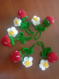 Handmade Crochet Strawberry keychain