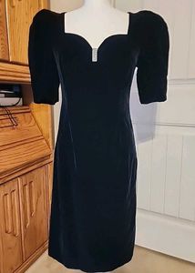 Vintage Black Velvet Dress