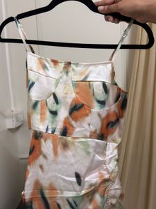 Satin Ruched Midi Dress
