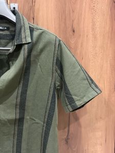 Stylish Olive Green Striped Shirt