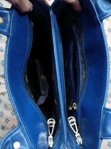 New Chic Blue leather Handbag