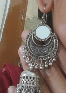 Boho Mirror Jhumka Earrings