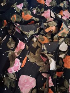 Floral Print Wrap Midi shrug