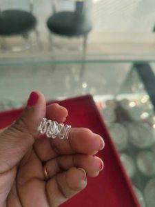 pure Silver Tone Heart Ring