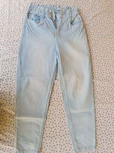 Light Wash Paperbag Waist Jeans