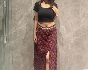 Stylish Heart Print Maxi Skirt