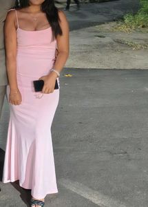 Pink Mermaid Hem Strappy Maxi dress