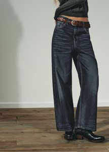Zara Dark Wash Wide Leg Jeans