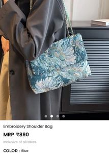 Embroidered Shoulder Bag