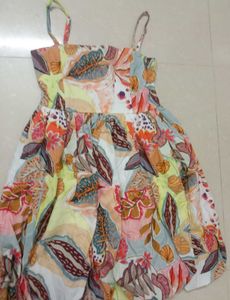 Boho Floral Print Strapless Dress
