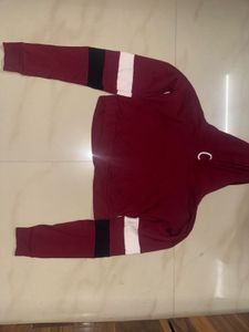 Maroon Cropped Hoodie