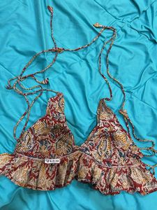 beachy halter backless top