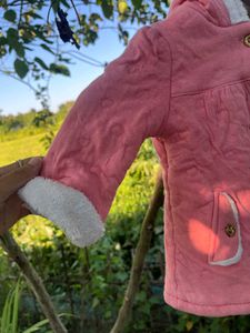 Charming Pink Quilted Jacket with Hood