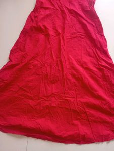 Vibrant Red Sleeveless Kurta