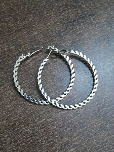Chunky Silver Hoop Earrings