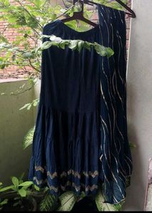 Elegant Blue &amp; Gold Salwar Kameez
