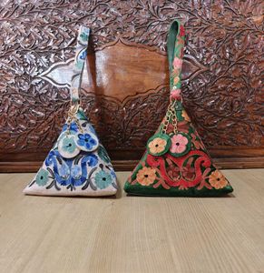 Embroidered Triangle Clutch Bags