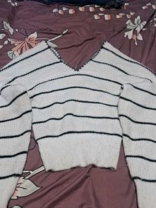 Striped Knit Sweater Top