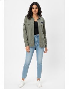 Superdry Olive Green Military Style Shirt
