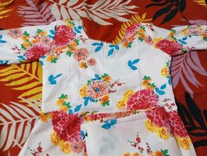 Floral Print Dress with Matching Scarf