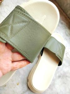 Comfortable Olive Green Slides for women 💚