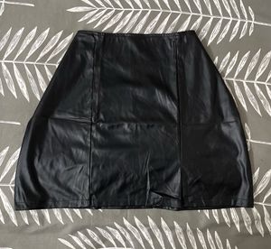Black Faux Leather Mini Skirt