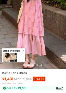 Savana Pink Ruffle Tank Dress