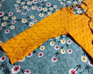 Yellow Printed Kurta