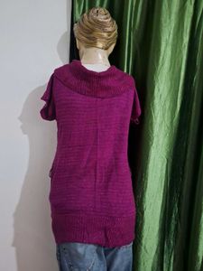 Cozy Magenta Cowl Neck Sweater