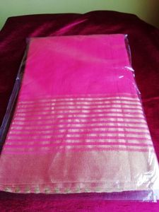 beautiful peach ( gajri) colour jari super net sar