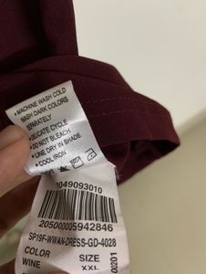 Annabelle Plus Size Wine Dress with Belt Detail