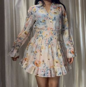 Korean floral print dress