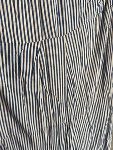 Blue Striped Tiered Maxi Skirt