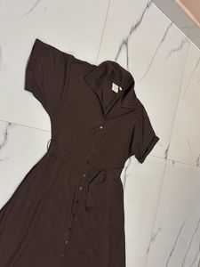 Chic Brown Shirt Dress
