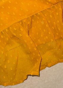 Chic Yellow Swiss Dot Dress