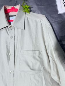 Men's Classic Beige Long-Sleeve Shirt
