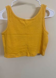 Ribbed Yellow Tank Top