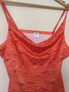 Orange Zebra Print Slip Dress