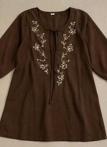 Embroidered Brown Kurta✨🤎