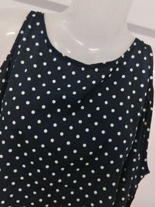 Chic Polka Dot Cold Shoulder Top