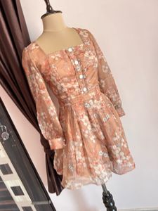 Floral Print Square Neck Dress