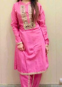 Pink Dhoti Pants with Sequins