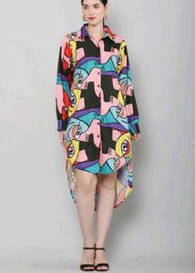 Multi color high low dress