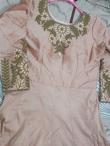 Elegant Embroidered gown with dupatta