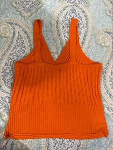 Ribbed Orange Tank Top