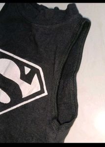 Black Superman Crop Tank Top