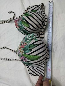 Tropical💙 Floral Print Bikini Top