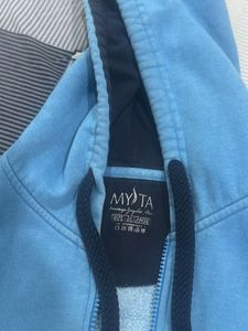 Mysta Blue Zip-Up Hoodie sweatshirt