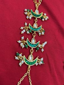 Emerald Crescent Hand Harness/ hathphool