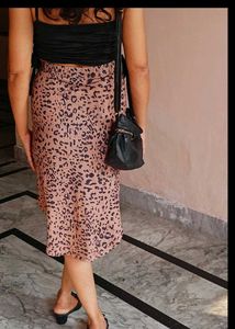 Leopard Print Midi Skirt